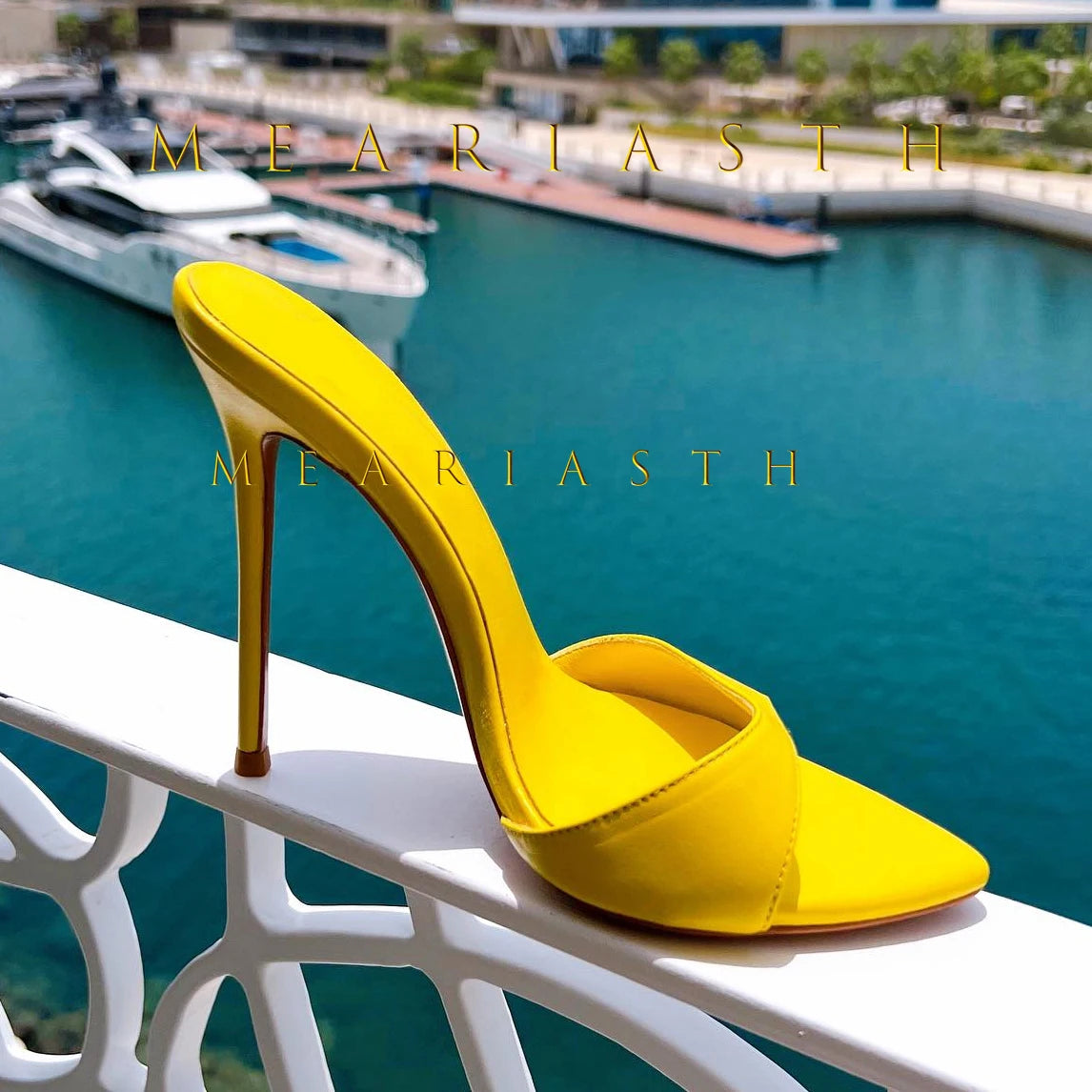 2025 Peep Toe Sexy verano mujer mulas bombas sandalias elegante súper fino tacones altos mula Oficina señora zapatos de fiesta zapatillas sandalias