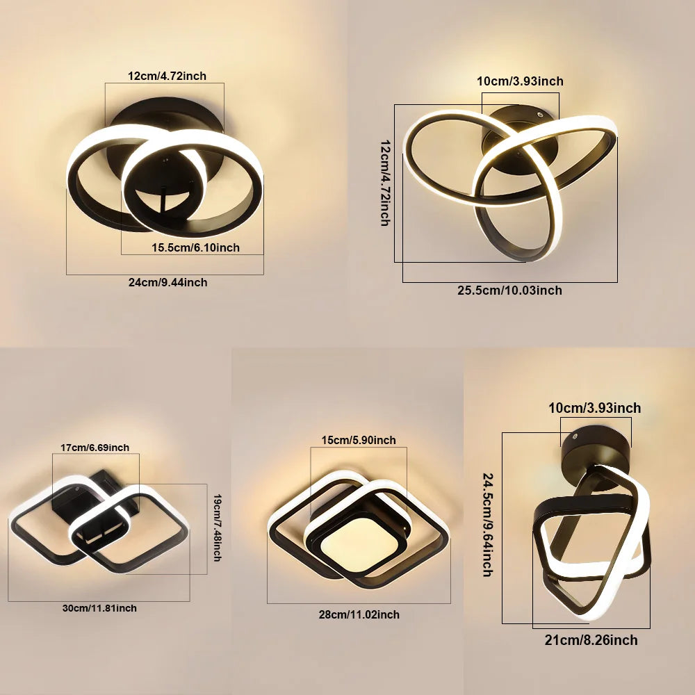 Luz de techo moderna, lámpara de techo LED para pasillo pequeño, diseño de cerca de techo, accesorio de iluminación para el hogar, cocina, dormitorio, balcón