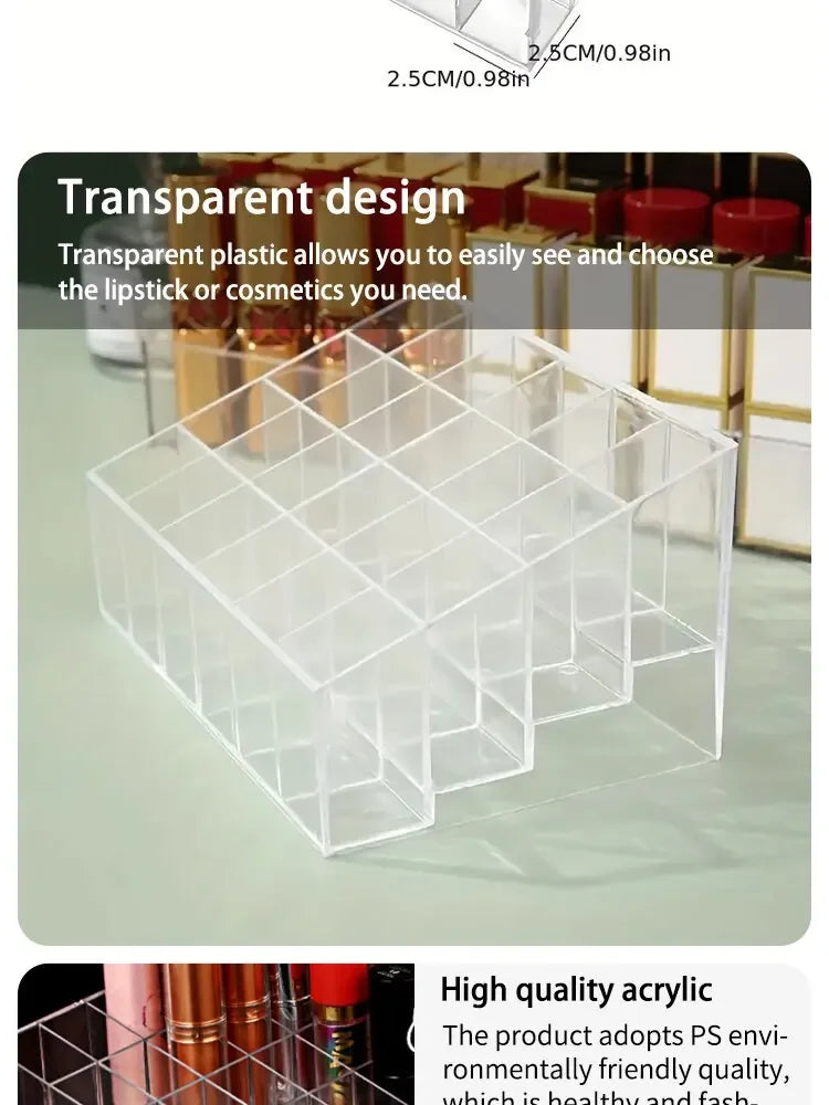 Organizador de Lápices Labiales Transparente para el Hogar, Caja de Almacenamiento de Plástico para Escritorio, Organizador de Cosméticos