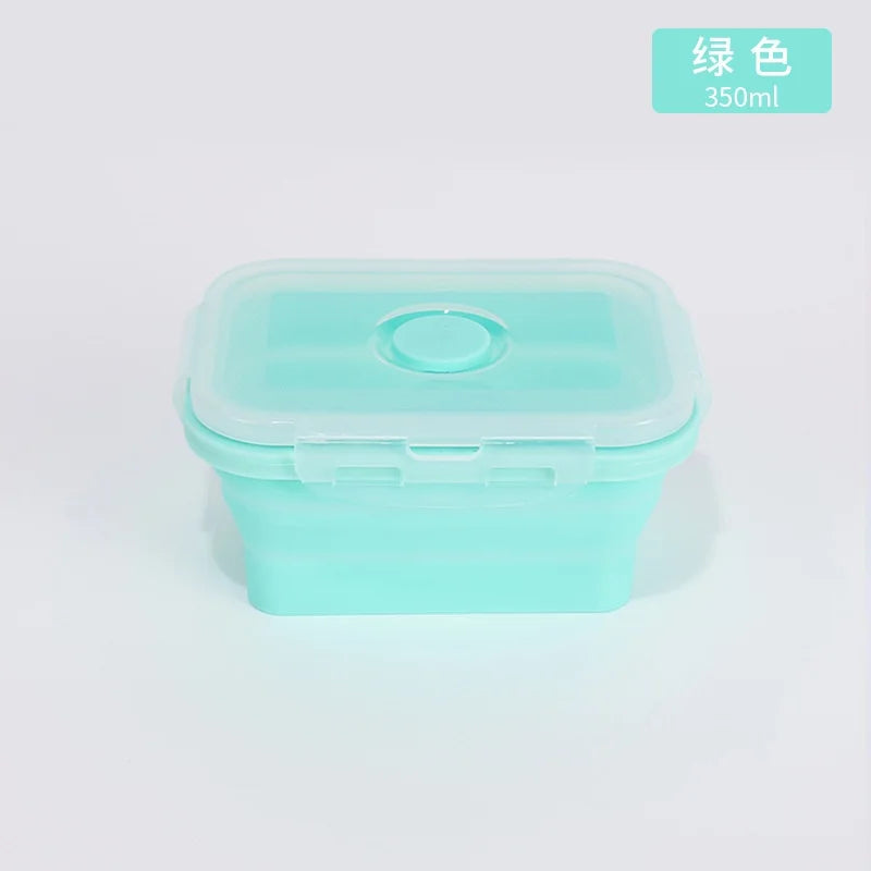 Contenedores plegables de almacenamiento de alimentos de 4PS con tapas y ventilación, juego de contenedores de preparación de comidas plegables de silicona apilables para cocina
