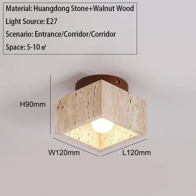 Lámpara de techo LED de piedra travertino, accesorio de iluminación para pasillo, sala de estar, comedor, decoración de dormitorio, lámpara de techo
