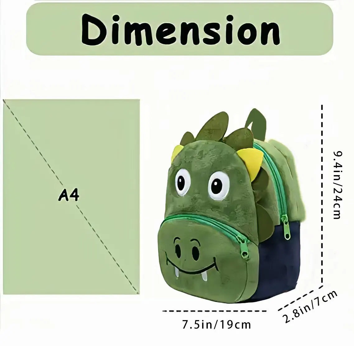 Mochila de felpa con diseño de animal en 3D, mochila de moda para la escuela