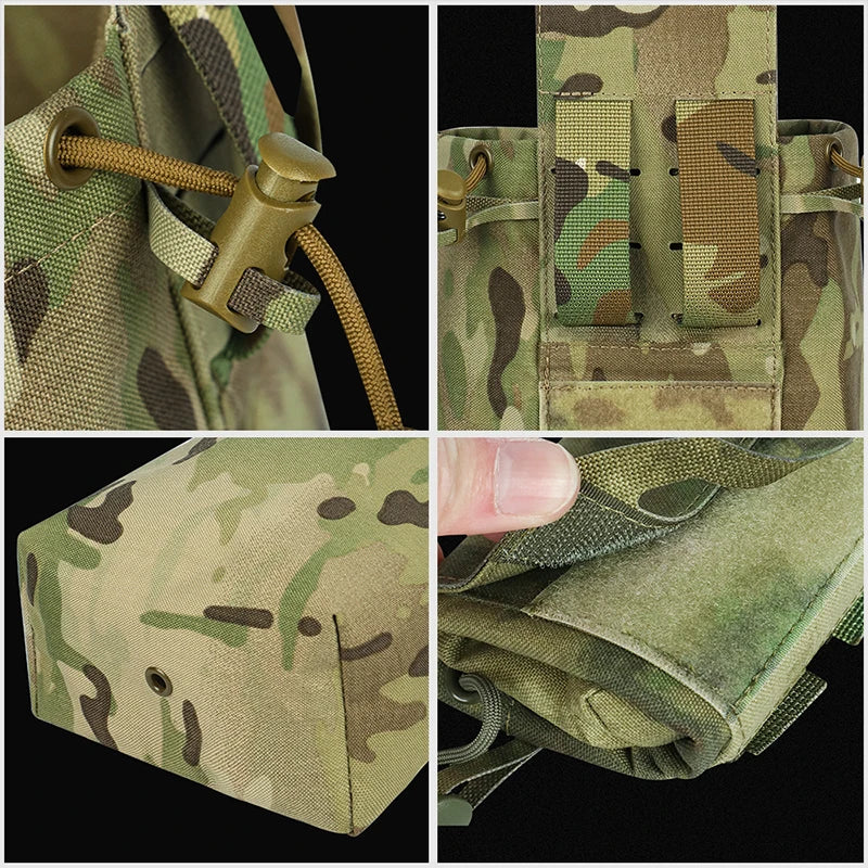 Bolsa de basura Molle, Mini bolsa de reciclaje plegable, herramienta de cintura molle, bolsa para artículos diversos, bolsa de utilidad para revista, cinturón Molle, chaleco, mochila