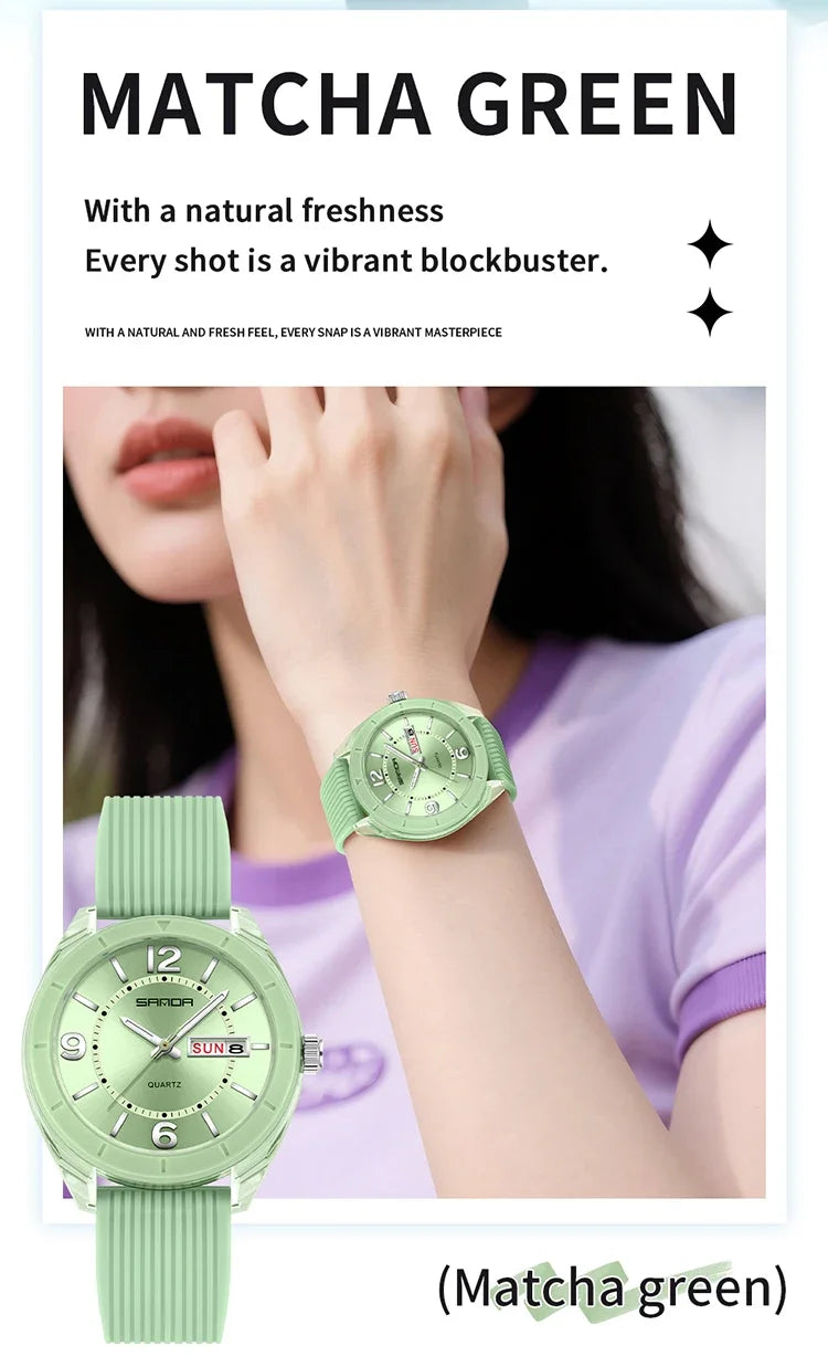 Reloj de Pulsera SANDA para Mujer, Nuevo, Moderno, Deportivo, de Cuarzo, con Fecha, Semana, Resistente al Agua, Luminoso, Elegante
