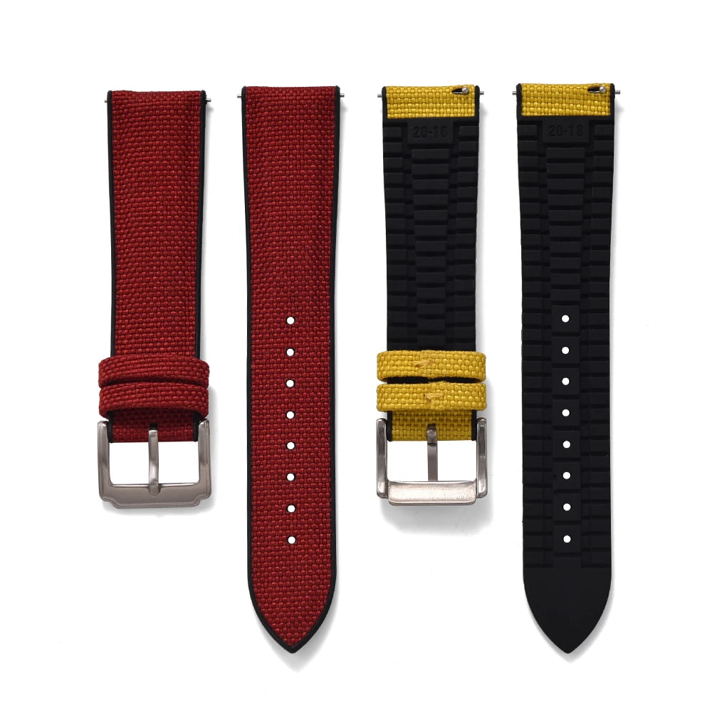 Correa de goma de lona de vela de 18, 19, 20, 21 y 22 mm, correa de nailon de liberación rápida, pulsera universal de silicona para Cartier, Seiko, Omega