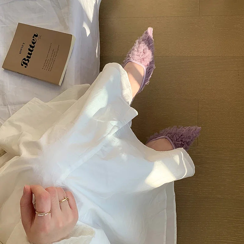 Zapatillas de tacón con punta estrecha, zapatos elegantes para mujer, sandalias de tacones medios, sandalias de moda 2025, zapatos de tacón de verano, nuevos zapatos de lujo para mujer