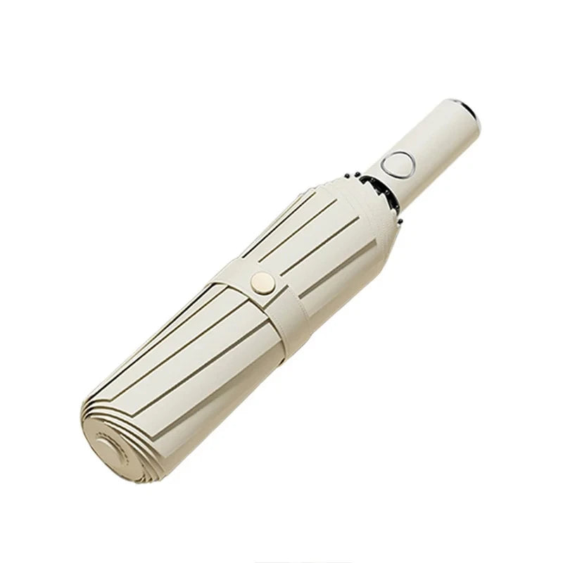 Paraguas automático, paraguas para el sol, apertura automática, plegable, grueso y duradero, con cubierta de vinilo resistente a los rayos UV, para sol y lluvia
