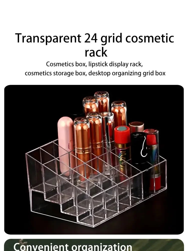 Organizador de Lápices Labiales Transparente para el Hogar, Caja de Almacenamiento de Plástico para Escritorio, Organizador de Cosméticos