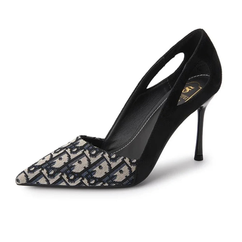 Sandalias bordadas a la moda para mujer, tacón puntiagudo, verano 2021, tacones altos de lujo, zapatos de mujer, Sandalias altas informales poco profundas