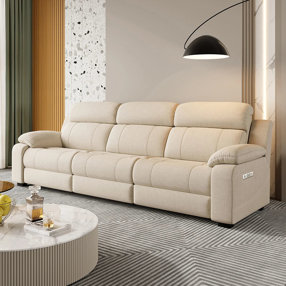 Sofá de tela eléctrico multifuncional, chaise longue recta ajustable, cómodo, individual, para varias personas, mueble para el hogar