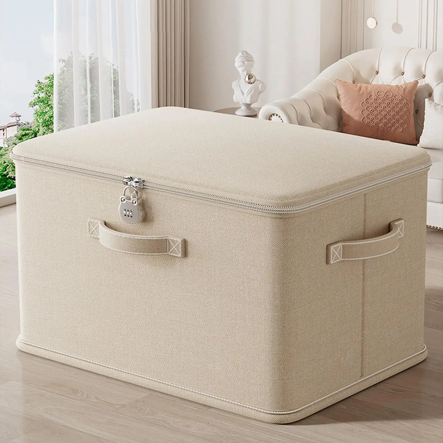 Caja de almacenamiento grande con cerradura, contenedor de almacenamiento apilable seguro con asa, contenedor organizador con bloqueo, cestas de estante lavables para