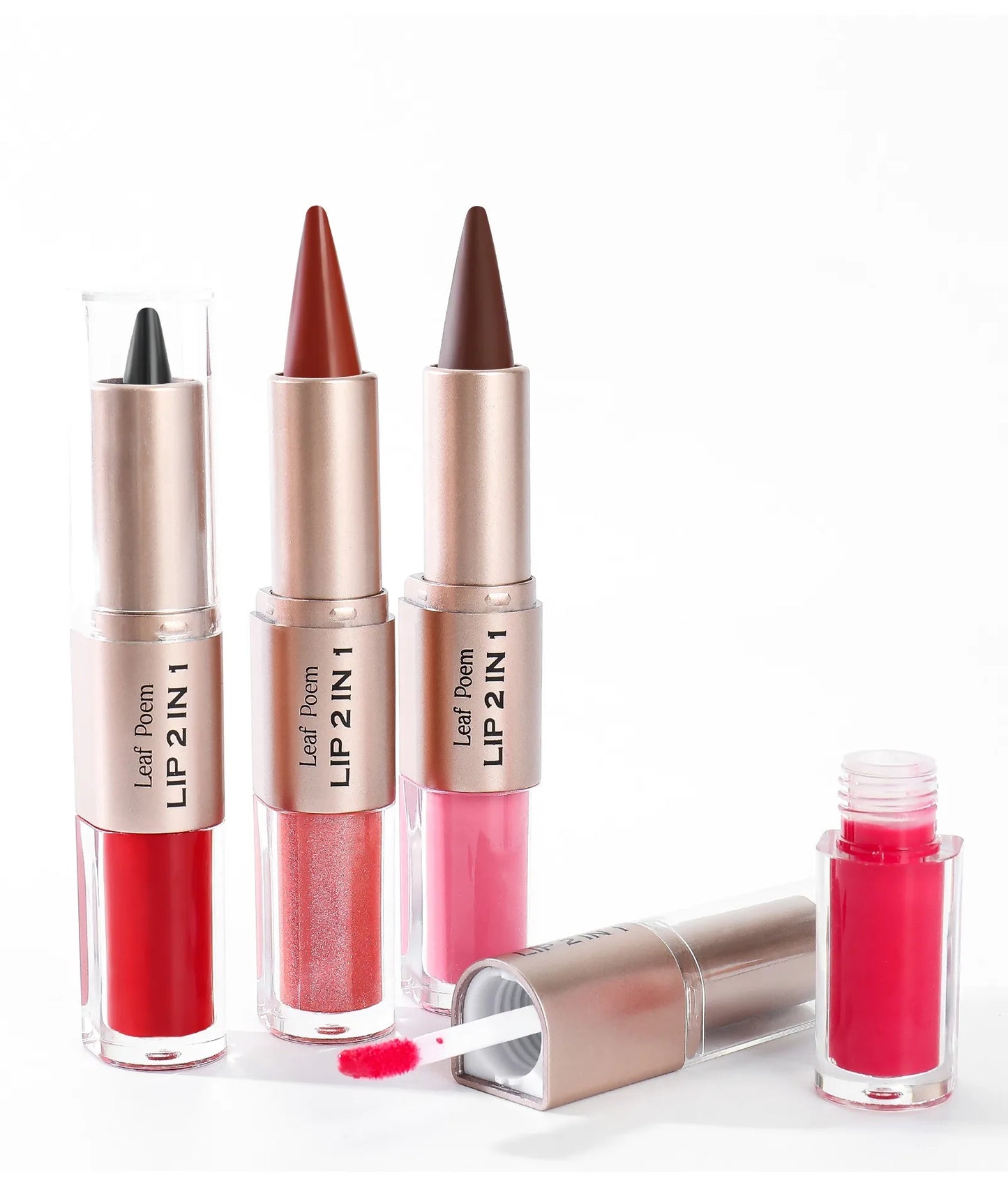 Maquillaje de Labios 2 en 1 Color Rosa Ciruela Oscuro, Delineador de Labios Mate, Brillo Labial Voluminizador con Efecto Espejo, Contorno de Labios Resistente al Agua, Maquillaje No Pegajoso