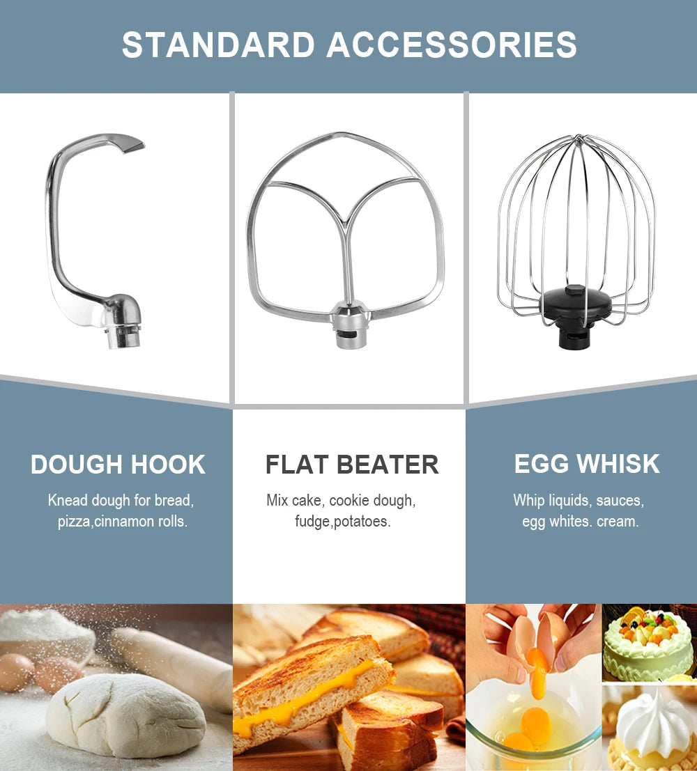 Batidora de Pedestal Multifuncional de 7L y 1300W, Batidora Eléctrica de Alimentos con Licuadora de 1.5L y Picadora de Carne, Suministro de Fábrica
