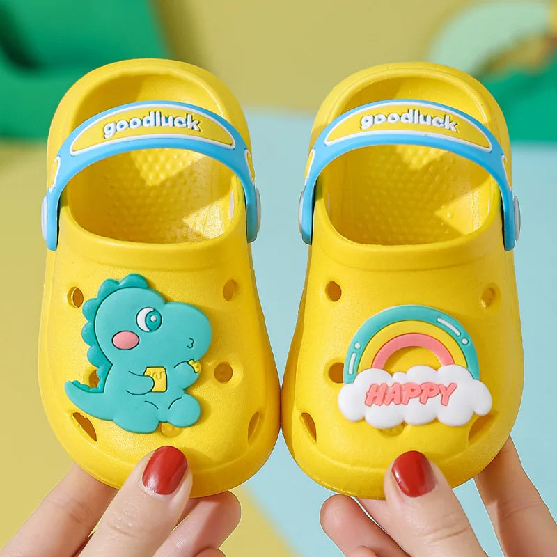 Summer Children Garden Clogs Shoes Boys&Girls Beach Sandal Kids Lightweight Breathable Cute Cartoon Slip Baby Slippers