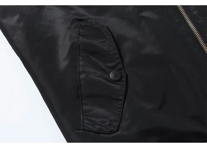 MA-1 chaqueta Bomber de vuelo para hombre, chaquetas informales gruesas y finas con cremallera, abrigo de invierno impermeable para piloto de béisbol, talla grande 8XL