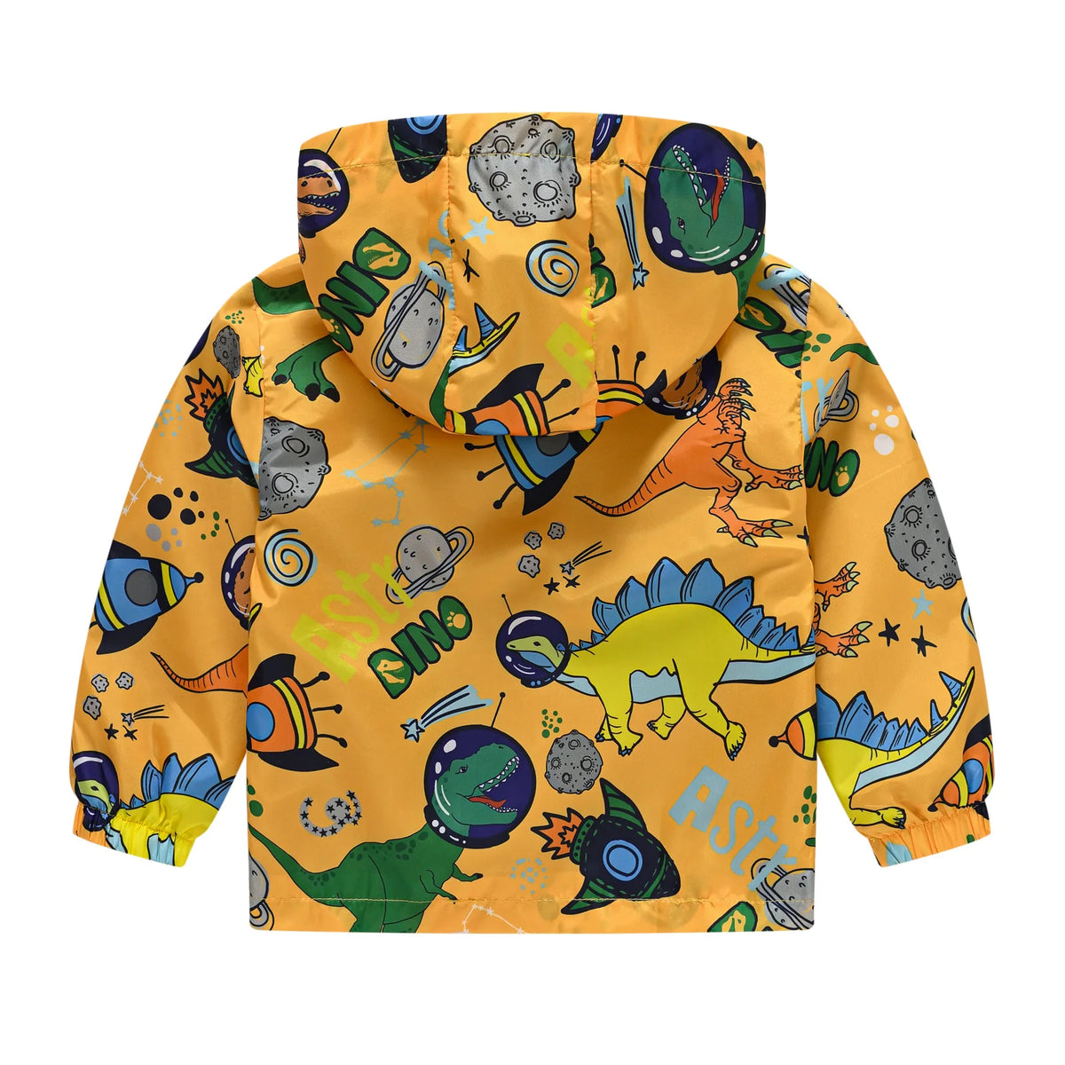 Chaqueta impermeable con capucha para niños y niñas, cortavientos con cremallera y estampado de dinosaurio de dibujos animados, a la moda, novedad