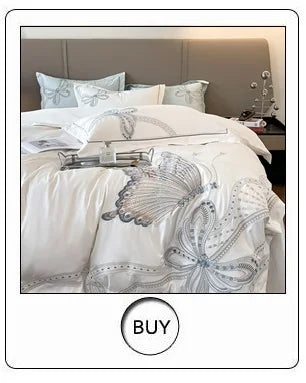 Juego de ropa de cama de lujo para Hotel, funda de edredón con bordado de Color sólido, Sábana plana/ajustada, fundas de almohada, tamaño Queen y King, 100% algodón