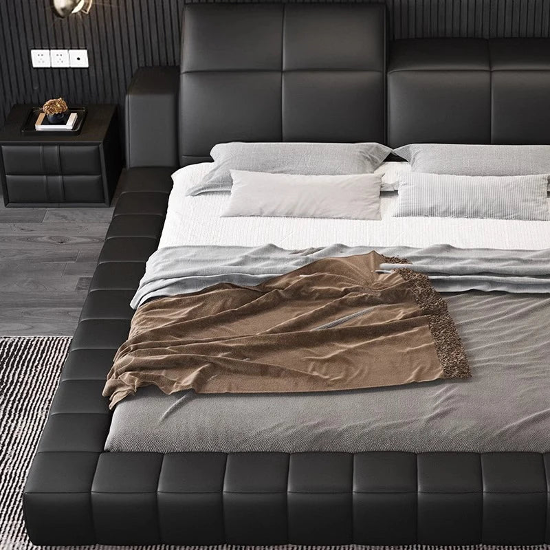 Tatami italiano de cuero Artificial de 180x200cm, cabecero alto, muebles de cama doble de lujo, juegos de cama con marco queen, muebles completos