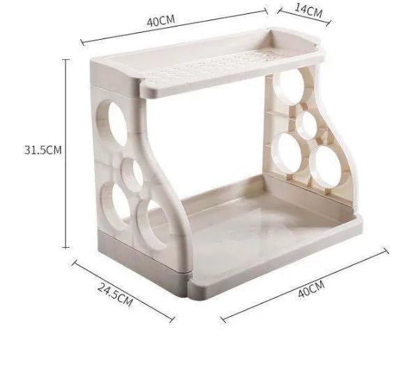 Estante de Cocina de Doble Capa, Multifuncional, Organizador de Especias y Condimentos, Portacuchillos, Estante para Utensilios de Cocina