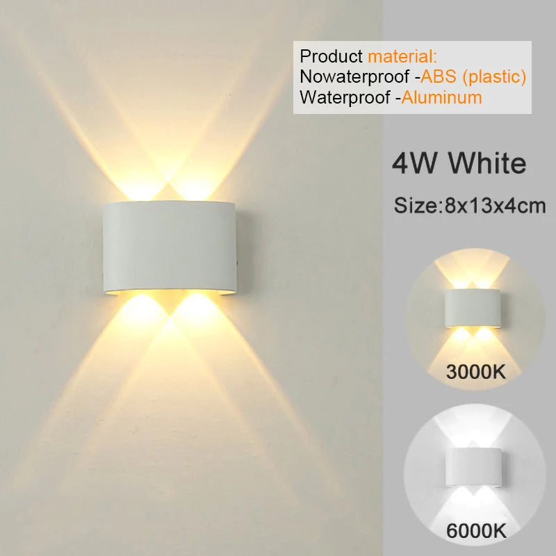 Apliques de pared LED, lámpara moderna para interiores y exteriores, luces blancas de montaje en pared arriba y abajo para decoración de sala de estar, pasillo y dormitorio