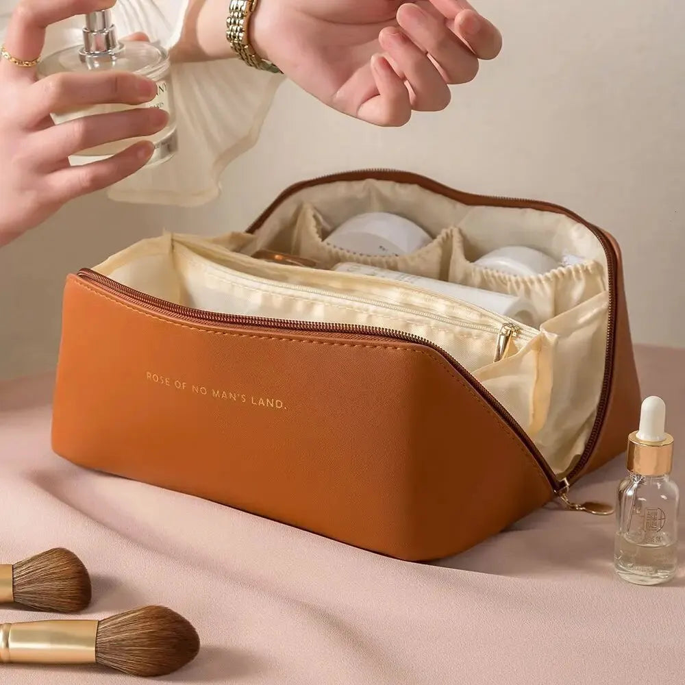 Organizador de maquillaje, kit de aseo femenino, estuche de maquillaje, bolsa de almacenamiento, caja de lujo para mujer, bolsa de cosméticos, bolsa organizadora para viaje con cremallera