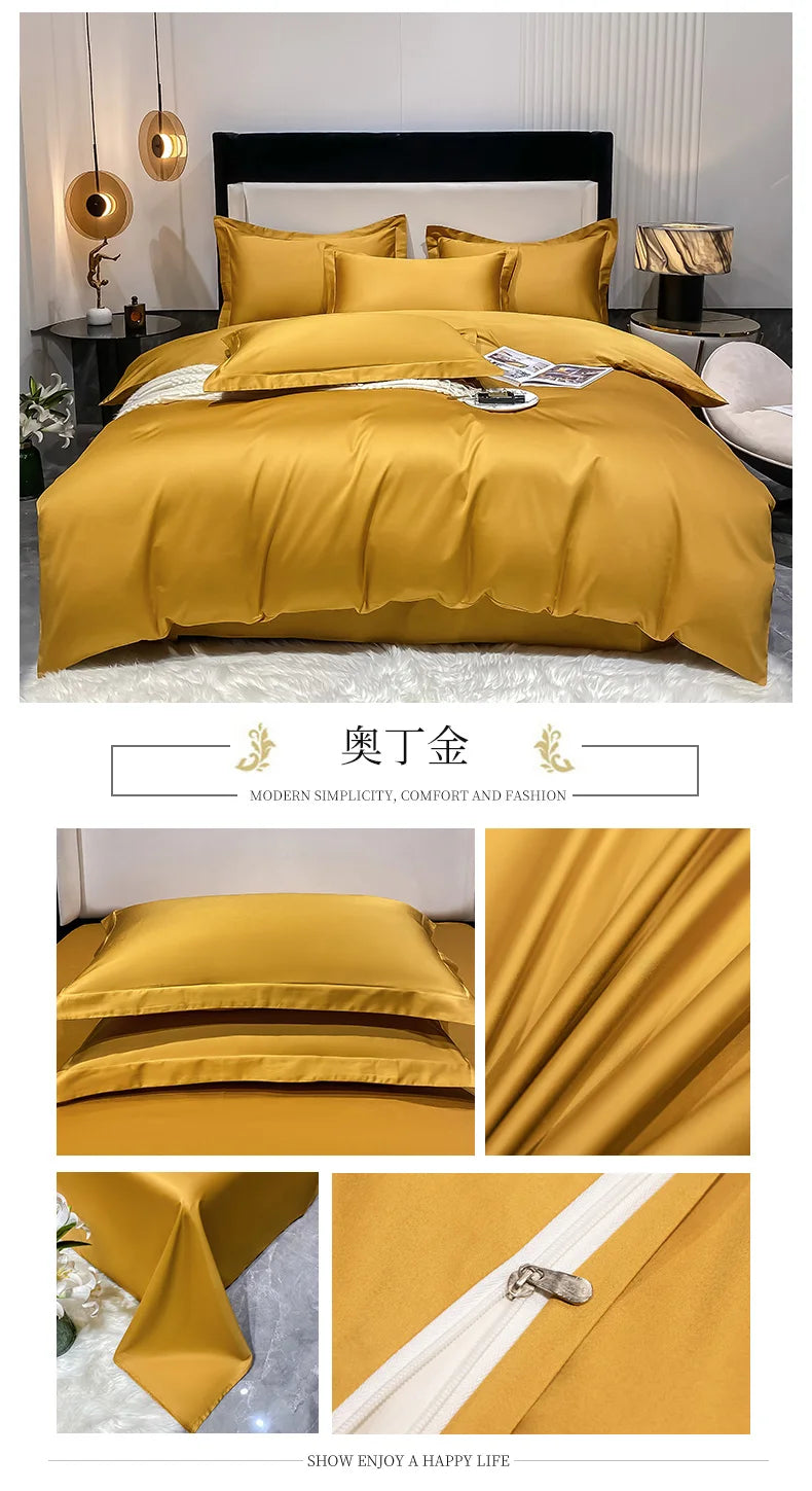 Juego de cama de lujo 100% algodón egipcio funda nórdica funda de almohada Ru Europa doble tamaño Queen King ropa de cama juegos de sábanas suaves