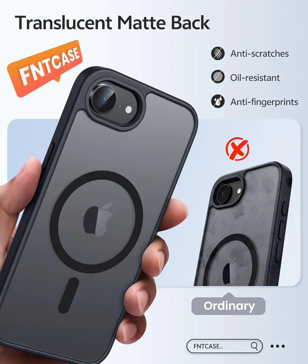 Funda para iPhone 17e/16e con Magnético, Translúcida y Mate, con [Protector de Pantalla], Antigolpes y Protectora