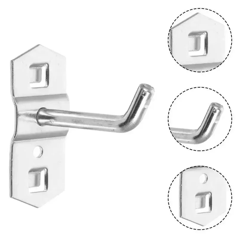 Ganchos para tablero perforado, perchas oblicuas individuales de acero para organización de herramientas de garaje, llavero para utensilios de cocina, 1-10 Uds.