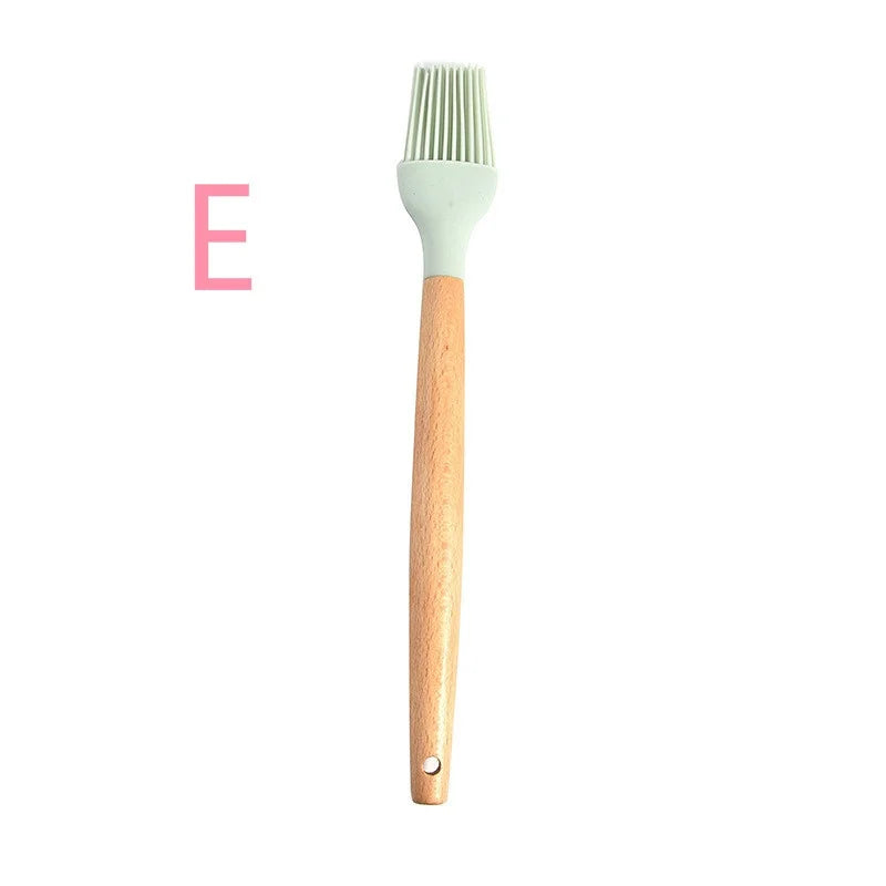 Nuevo Juego de Utensilios de Cocina de Silicona con Mango de Madera 2026, 12 Piezas, Espátula y Cuchara Antiadherentes, Accesorios para Cocinar en el Hogar