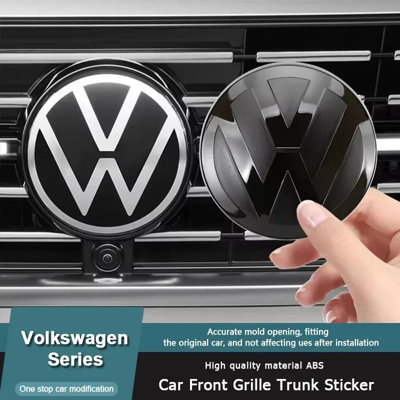 2 piezas de cubiertas de emblema para la parrilla delantera y la tapa del maletero trasero para VW Polo, GOLF 6, 7, 8, Passat B6, B7, B8, Variant, CC, Tiguan. Accesorio.