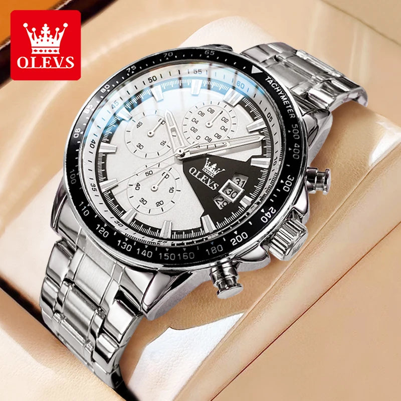 Reloj OLEVS TY705 para Hombre, Reloj de Cuarzo Luminoso de Lujo a Prueba de Agua, Reloj Multifuncional con Cronómetro, Reloj Deportivo Original Exclusivo para Hombre