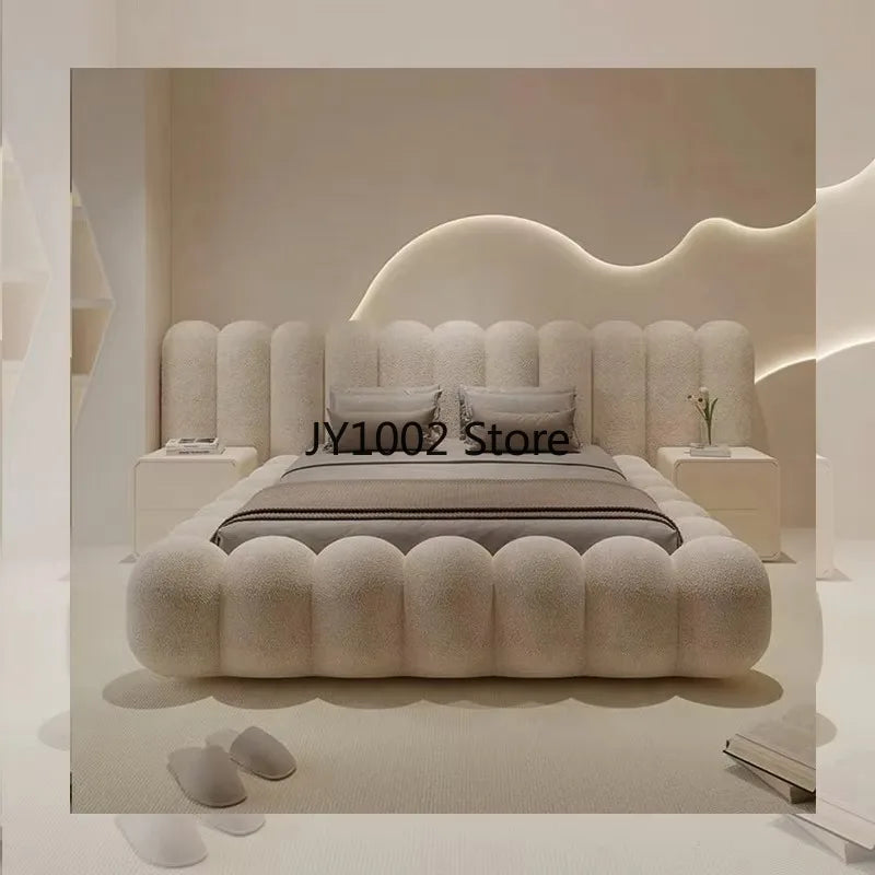 Muebles de Dormitorio Personalizados, Camas Tapizadas en Tela, Camas Modernas de Lujo, Camas King Size, Queen Size, Camas Dobles con Estructura de Madera
