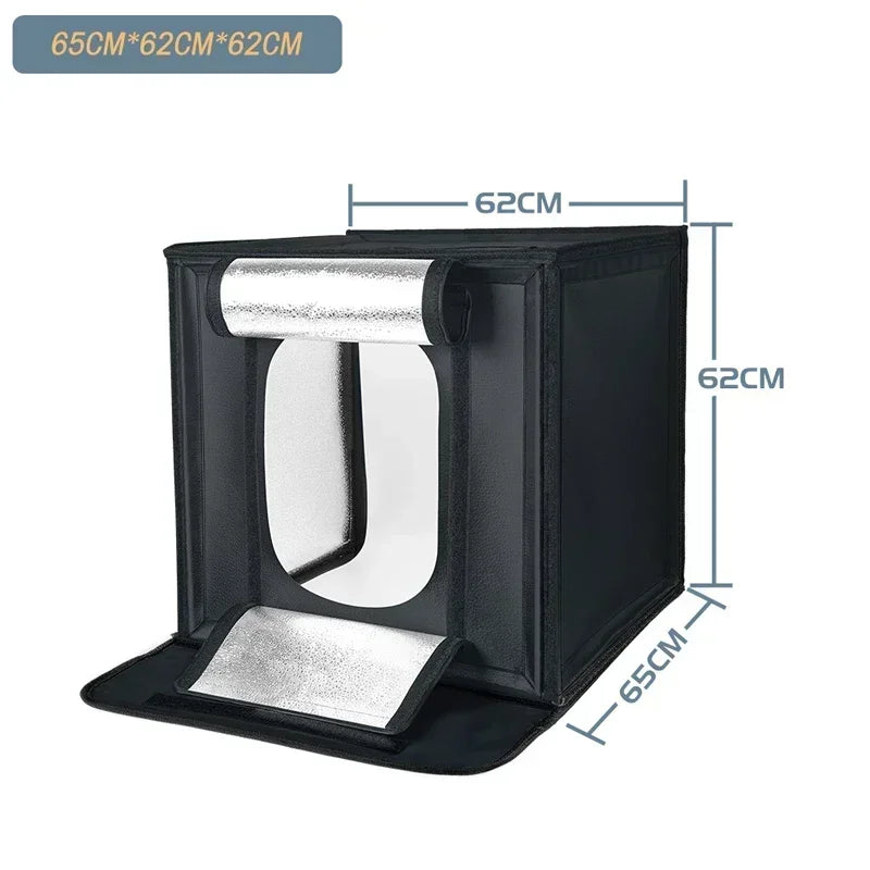 Caja de estudio fotográfico, caja de luz portátil para disparar en mesa, telón de fondo de PVC, tienda de fotografía, Softbox, conjunto de exhibición de 30/40/45/65/80cm