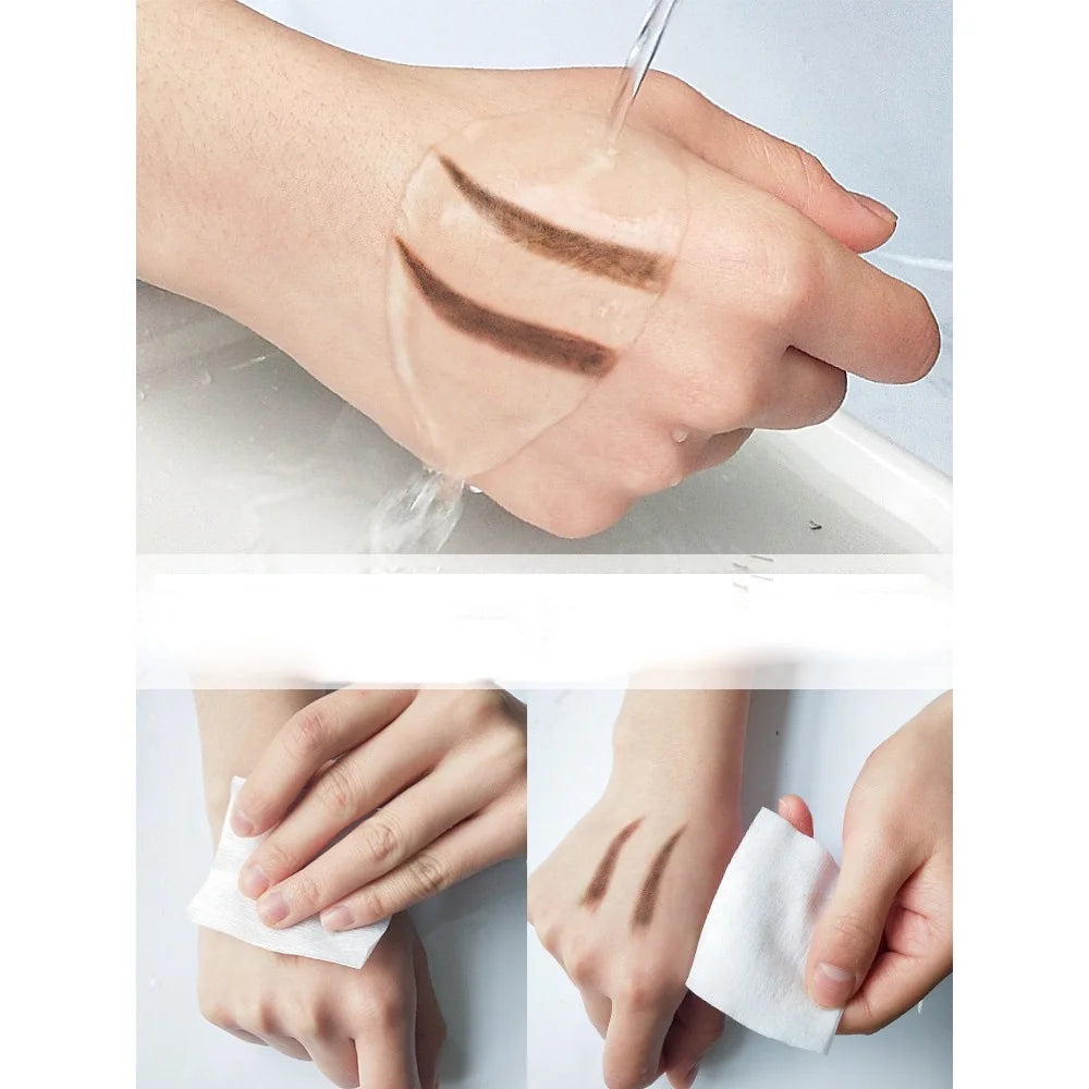 Lápiz de cejas de doble punta de cabeza fina: resistente al agua, duradero, rotación automática, punta de pincel, contorno, natural, certificado, unisex