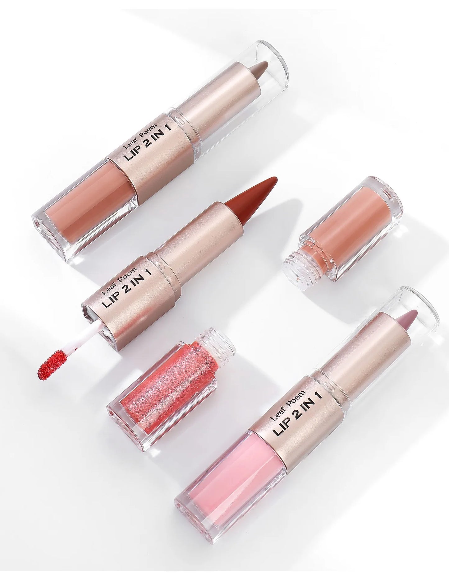Maquillaje de Labios 2 en 1 Color Rosa Ciruela Oscuro, Delineador de Labios Mate, Brillo Labial Voluminizador con Efecto Espejo, Contorno de Labios Resistente al Agua, Maquillaje No Pegajoso