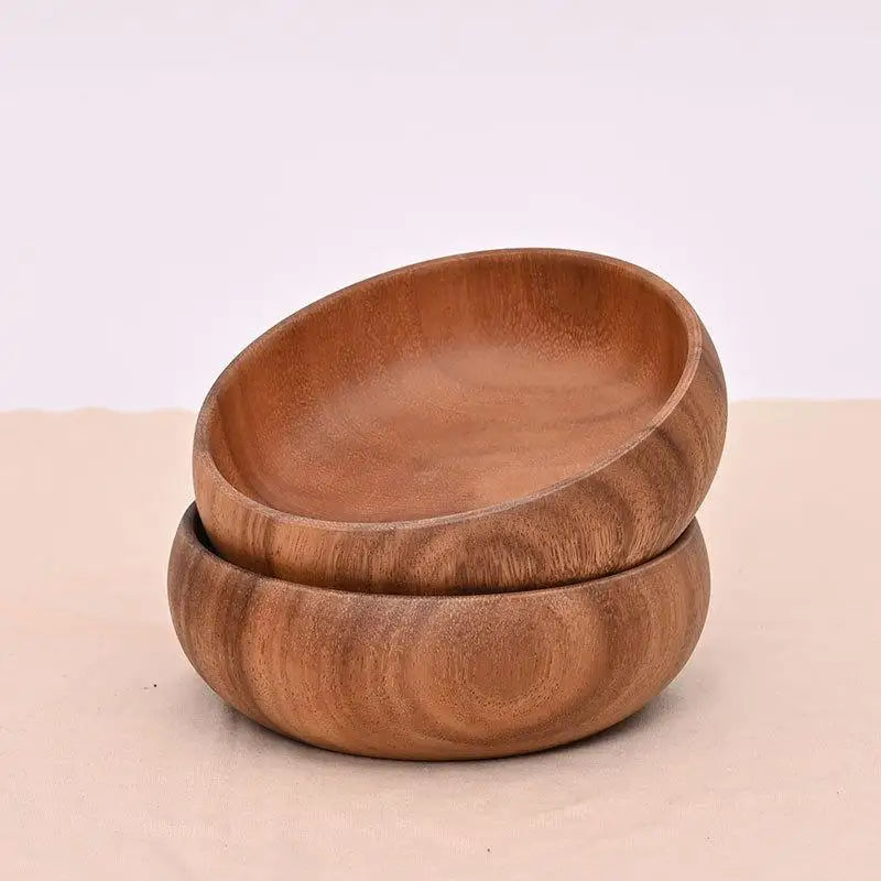 NUEVO Tazón de Madera Maciza Hecho a Mano, Vajilla de Madera para Frutas, Ensaladas, Postres y Arroz