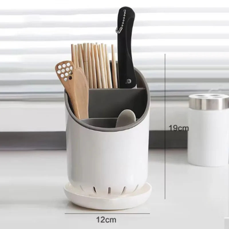 Soporte de almacenamiento de plástico, estante de secado de cocina para vajilla, cuchillo, cuchara, tenedor, contenedor de drenaje, organizador, herramienta de mesa, 1 ud.