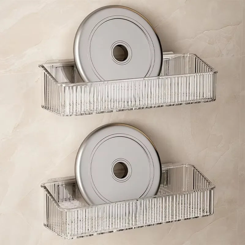 Estante de Almacenamiento de Lujo Ligero Sin Perforaciones para Baño, Soporte de Pared para Lavabo y Cosméticos