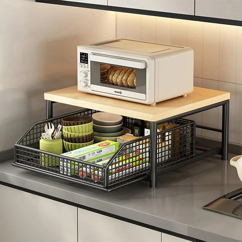 Organizador de encimera de cocina: estante multiusos para microondas, especias, cafeteras y impresora