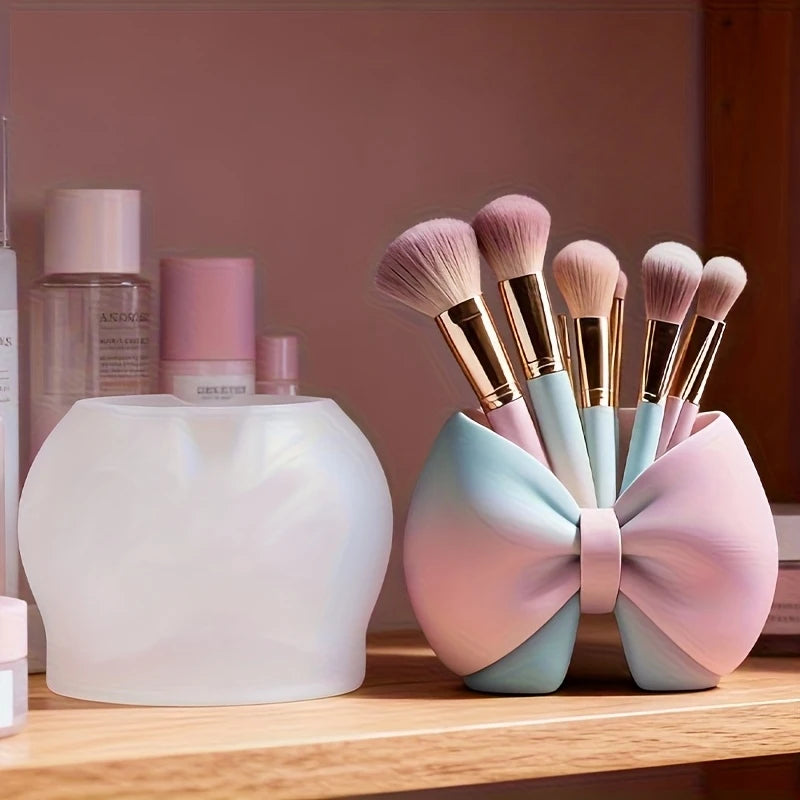 Modelo con Molde de Silicona 3D con Diseño de Lazo. Muy adecuado para hacer manualidades con resina epoxi, soporte para brochas de maquillaje, tanque de almacenamiento, F