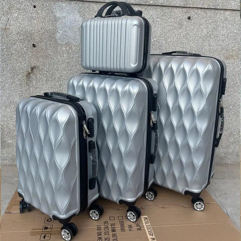 Juego de Maletas de Viaje de Cuatro Piezas con Ruedas Universales ABS, Juego de Maletas de Mano para Viajes y Viajes de Negocios en Tamaños de 14, 20, 24 y 28 Pulgadas