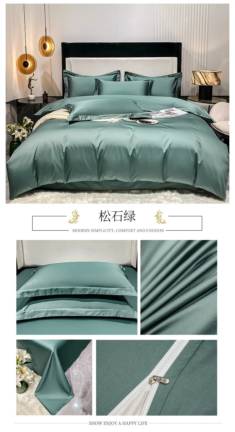 Juego de cama de lujo 100% algodón egipcio funda nórdica funda de almohada Ru Europa doble tamaño Queen King ropa de cama juegos de sábanas suaves