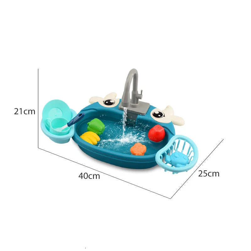 Fregadero de cocina para niños, juguetes de simulación, lavavajillas eléctrico, Mini cocina, comida, juego de casa de juego de imitación, juego de rol para niños, juguetes para niñas