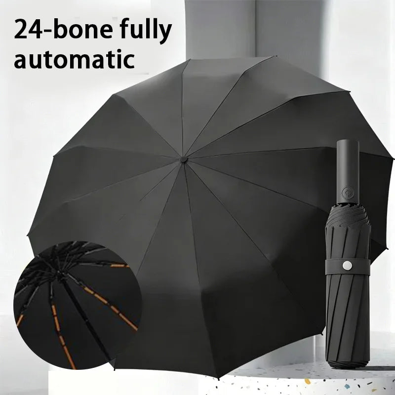 Paraguas automático, paraguas para el sol, apertura automática, plegable, grueso y duradero, con cubierta de vinilo resistente a los rayos UV, para sol y lluvia