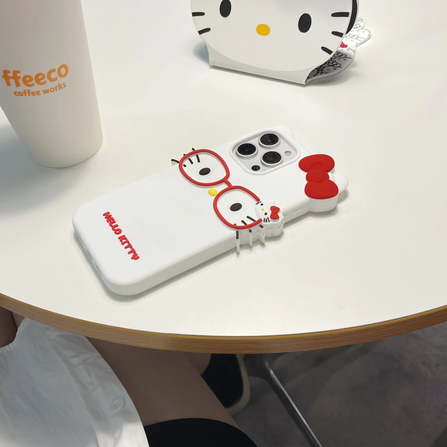 Funda de teléfono estereoscópica 3D para iPhone 17 16 15 14 13 12 11 Pro Max, fundas con lazo de Hello Kitty de dibujos animados bonitos de Sanrio, funda de silicona suave