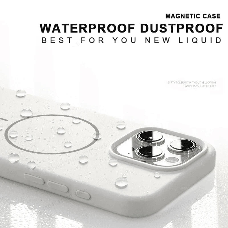 Funda de teléfono magnética para iPhone 15, 14, 16 Plus, 11, 12, 13, 17 Pro Max Air, carcasa de silicona a prueba de golpes para fundas de carga inalámbrica Magsafe, fundas de teléfono iphone 17 16 pro max