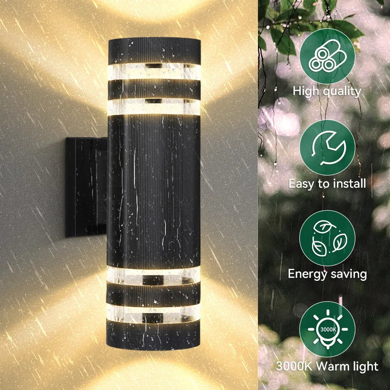 Candelabros de iluminación LED de pared, lámpara impermeable, arandela de pared externa para porche, calle, jardín, decoración del hogar, Bombilla E27