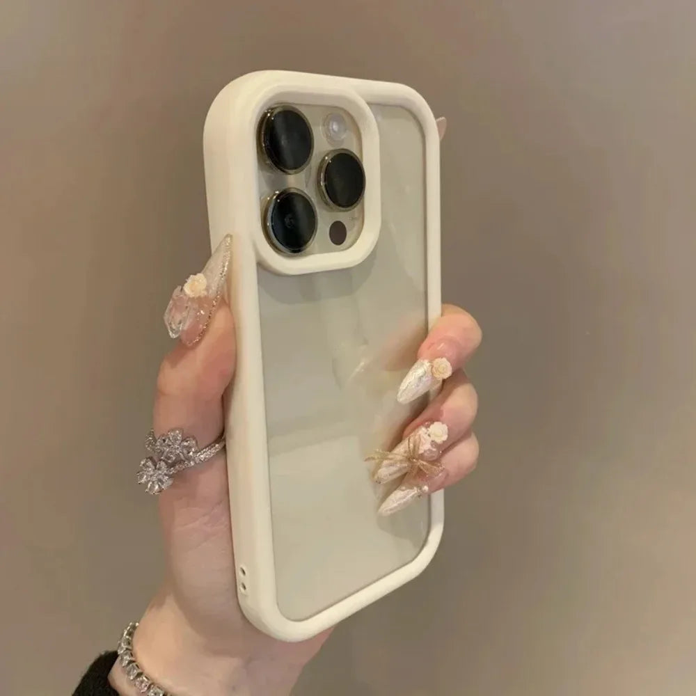 Funda de teléfono transparente de lujo para iPhone 17 Air 11 12 13 14 15 16 17 Pro Max Plus, funda de parachoques transparente a prueba de golpes