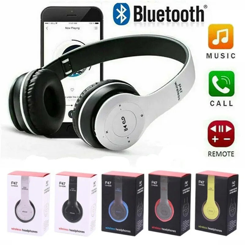 Nuevos auriculares P47 TWS auriculares estéreo Bluetooth 5,0 subwoofer plegable auriculares inalámbricos para juegos deportivos para HuaWei XiaoMi iPhone