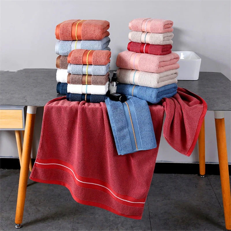 Toalla de algodón puro, toallas absorbentes para adultos, Color sólido, toalla de ducha de mano suave y absorbente para la cara, 34x74cm